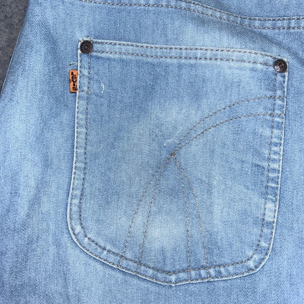 Vintage Levis Skosh More Room Jeans Mens 38x32 Chambray Trousers Pant Orange Tab